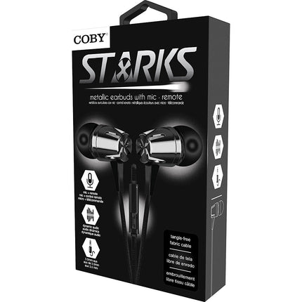 Tangle-Free Fabric Cable Metal Stereo Earbuds