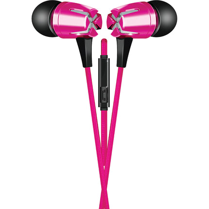 Tangle-Free Fabric Cable Metal Stereo Earbuds