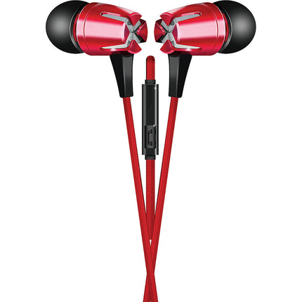 Tangle-Free Fabric Cable Metal Stereo Earbuds