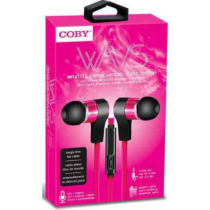 Tangle-Free Flat Cable Metal Stereo Earbuds