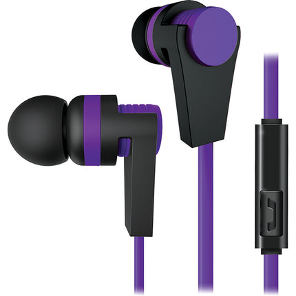 Tangle-Free Stereo Earbuds with Bilt in Mic, Violet