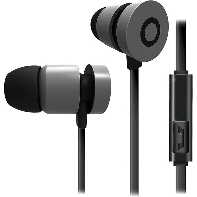 Tangle-Free Stereo Earbuds with Bilt in Mic, Black