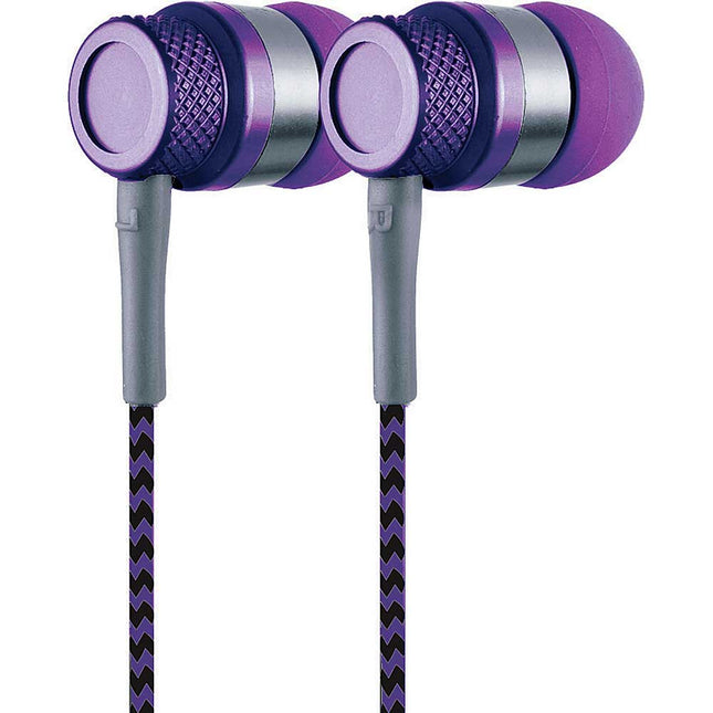 CVE-200-BLK Jammerz Metal Stereo Earbuds, Purple