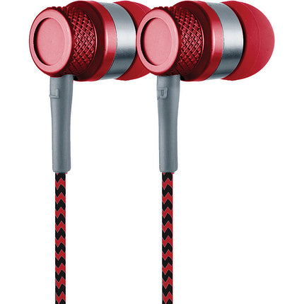 CVE-200-RED Jammerz Metal Stereo Earbuds, Red