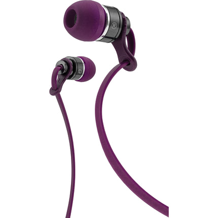 Deluxe  Tangle Free Cable Metal Stereo Earbuds w/Mic