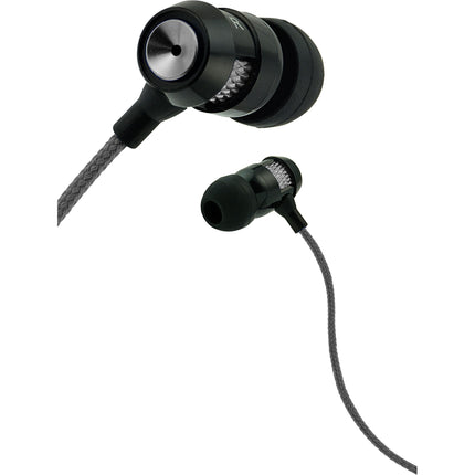 Matrix  Tangle Free Cable Metal Stereo Earbuds w/Mic, Silver