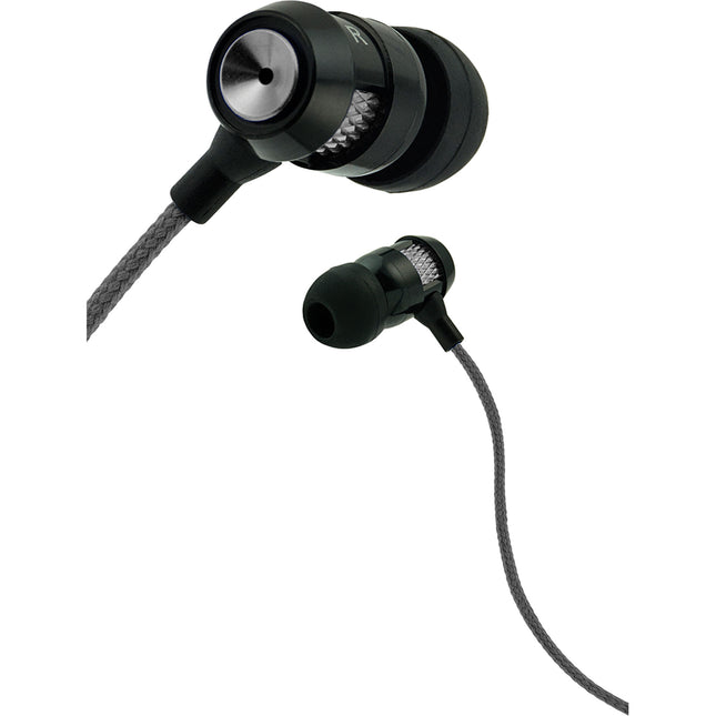 Matrix  Tangle Free Cable Metal Stereo Earbuds w/Mic, Silver