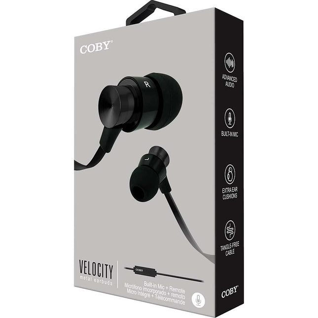 Aluminum Tangle Free Stereo Earbuds w/Mic