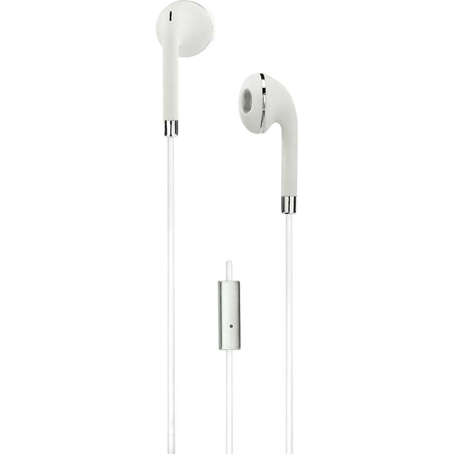 Stereo Earbuds, White/Silver