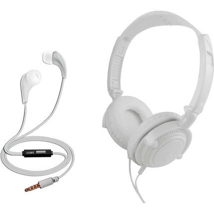 2 in 1 Headphones and Earbuds Combo, White
