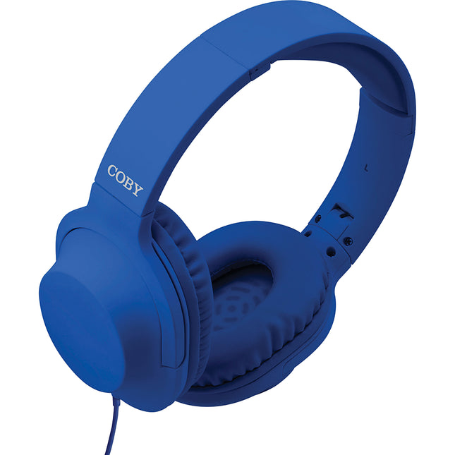 Super Bass Stereo Headphones w/Mic, Blue