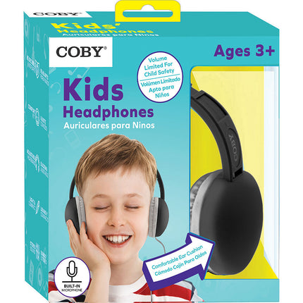 Kids Headphones w/Mic, Black