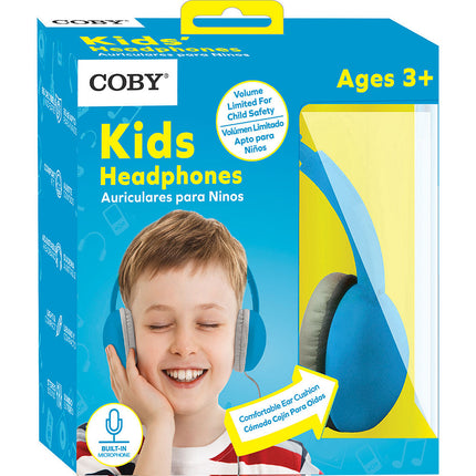 Kids Headphones w/Mic, Blue