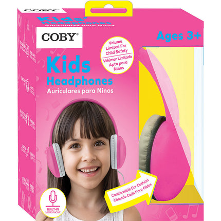 Kids Headphones w/Mic, Pink