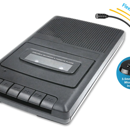 Portable Cassette Recorder With Bundled Mic