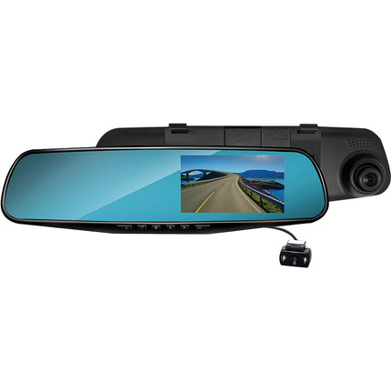 Rear View Mirror 1080p Dash Cam Front & Backup w/DVR