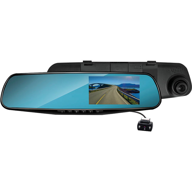 Rear View Mirror 1080p Dash Cam Front & Backup w/DVR