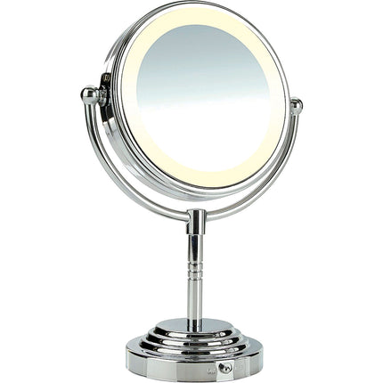 Round Shaped Double-Sided Battery Operated Lighted Makeup Mirror