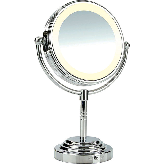 Round Shaped Double-Sided Battery Operated Lighted Makeup Mirror