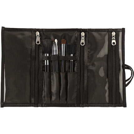 Jewelry Roll Bag w/ BONUS 5pc Cosmetic Brush Set