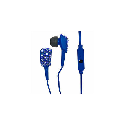 Bling Ear Buds with Microphone, Blue