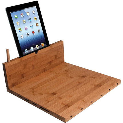Bamboo Cutting Board w/Stand for iPad