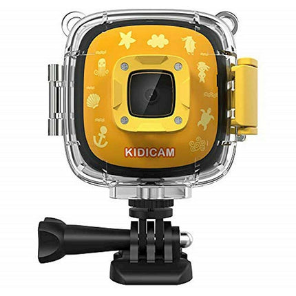 1080P Kids Action Camera 30m Waterproof Camera, Yellow