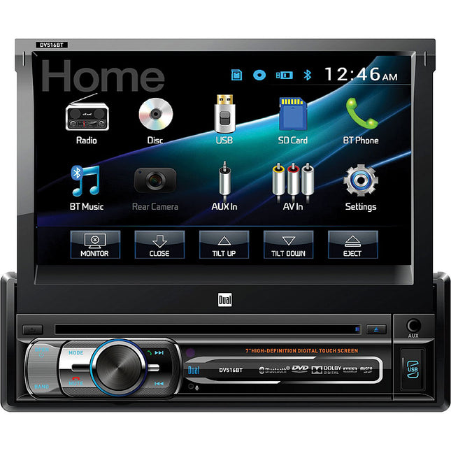 Single-DIN Multimedia DVD Receiver with Bluetooth