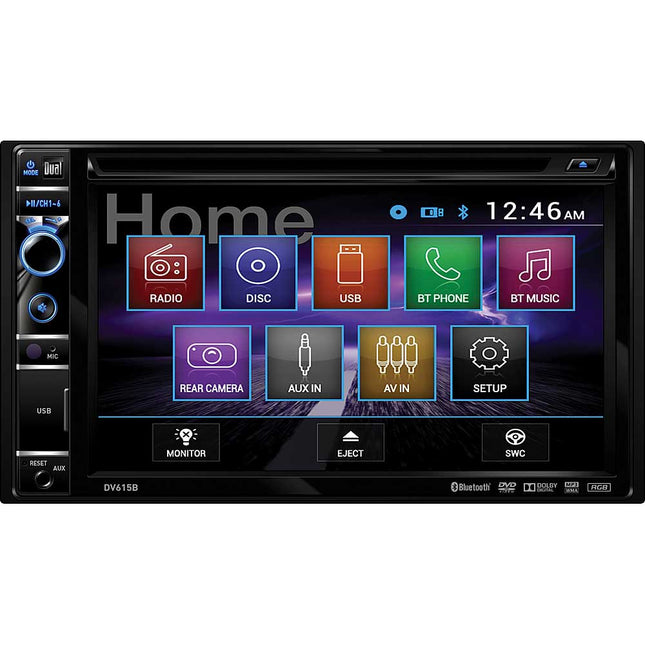 DV615B 2-DIN 6.2" LCD Display DVD Receiver Bluetooth