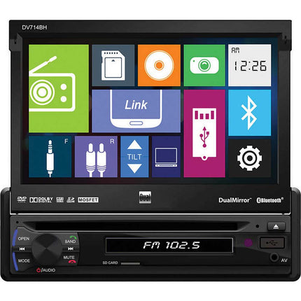 DV714BH 7" Motorized Touchscreen DVD Multimedia Receiver w/ Bluetooth & DisplayLink