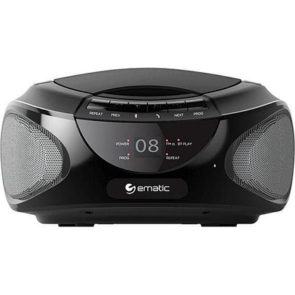 CD Boombox with AM/FM Radio, Bluetooth Audio & Speakerphone, Black