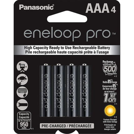 Pro AAA New High Capacity Ni-MH Pre-Charged Rechargeable Batteries, 4 Pack