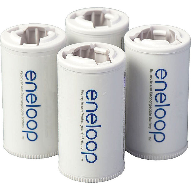 C Size Spacers for Use with Eneloop Ni-MH Rechargeable AA Battery Cells, 4 Pack