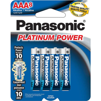 Platinum Power AAA Alkaline Batteries, Pack of 8