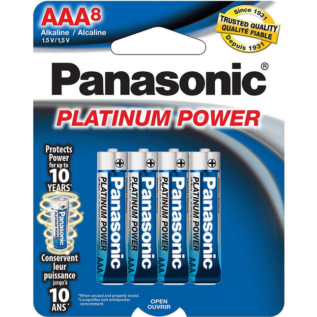 Platinum Power AAA Alkaline Batteries, Pack of 8