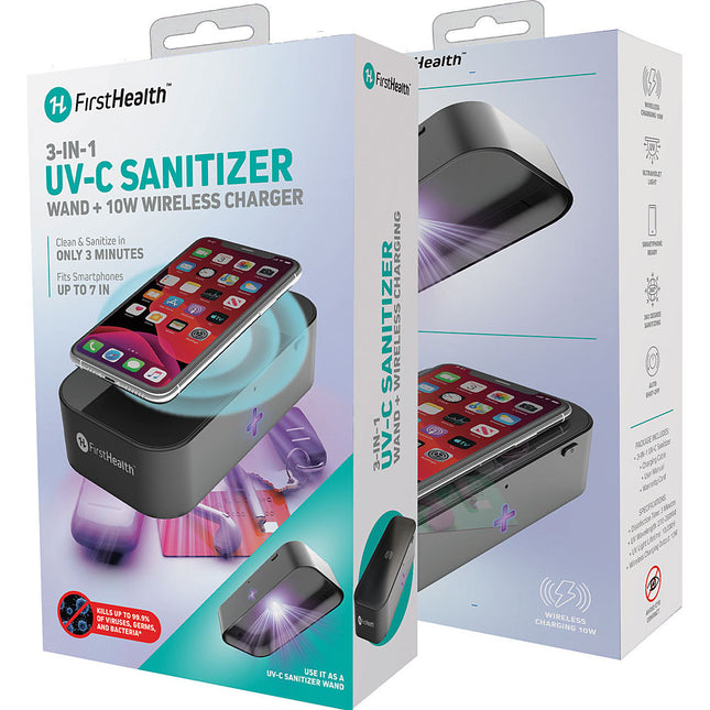 UV-C 2 in 1 Sanitizing Box and Wand with Wireless Charging