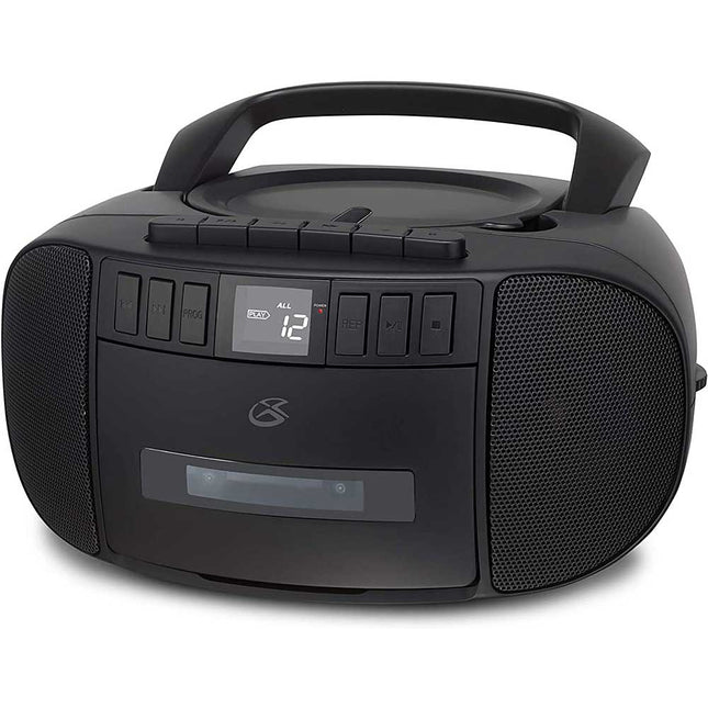 Portable Am/FM Boombox with CD and Cassette Player, Black