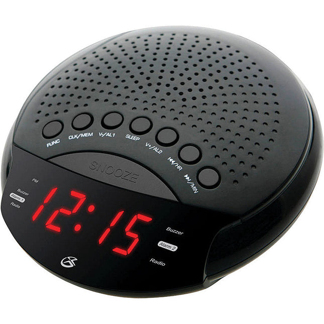 Dual-Alarm AM/FM Clock Radio with LED Display