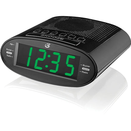 Dual Alarm Clock AM/FM Radio with Time Zone/Daylight Savings Control