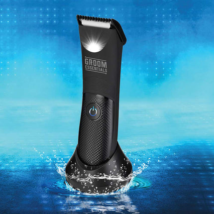 CERAMIC RECHARGEABLE BLADE HAIR TRIMMER W/LED LIGHT AND STAND