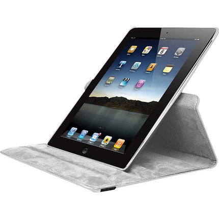 HY1014IPWH Swivel Folio Case For New iPad & iPad 2, White