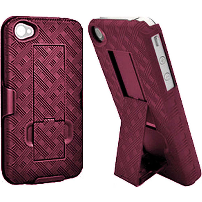 HY1103PK Swivel Holster Case w/Kickstand For iPhone 4/4S, Pink