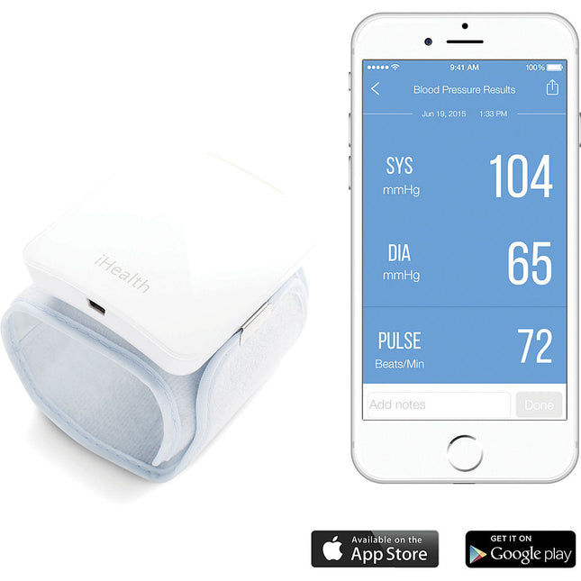 Wireless Blood Pressure Wrist Monitor for iPhone and Android