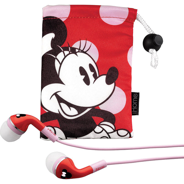 Disney Minnie Mouse Noise Isolation Earbuds with Matching Carrying Pouch