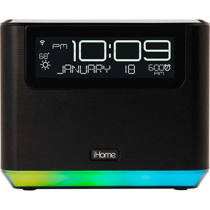 Bedside Smart Alarm Clock with Alexa Radio, Black