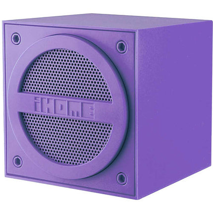 Bluetooth Rechargeable Mini Speaker Cube in Rubberized Finish, Purple