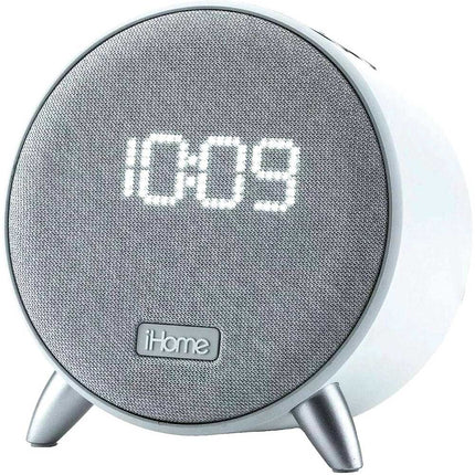 Bluetooth Alarm Clock with Dual-USB Charging and Ambient Light, White