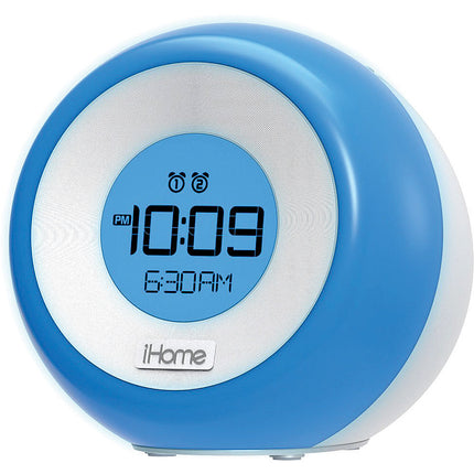 Color Changing Dual Alarm FM Clock Radio w/USB Charging