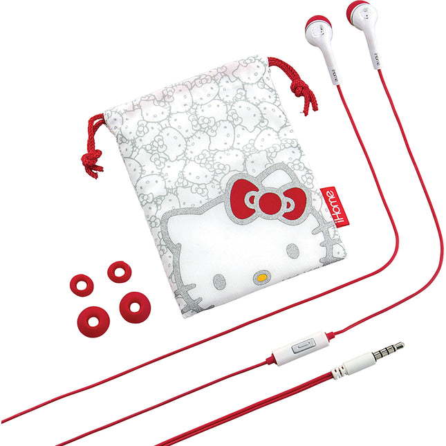 Hello Kitty Noise Isolating Earbuds w/Mic and Protective pouch