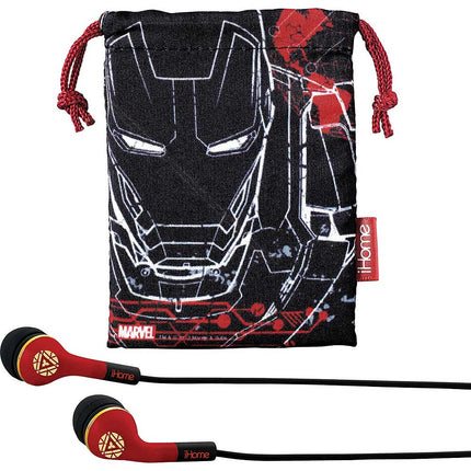 Marvel Avengers Iron Man Noise Isolating Earphones with Travel Pouch